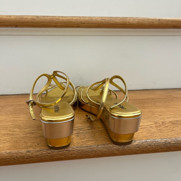 Prada Gold with Silver accent Sandals, 38.5, Made in Italy - Picture 10 of 10